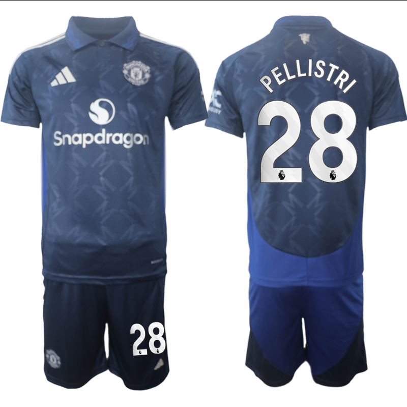 Men 2024-2025 Club Manchester United away blue #28 Soccer Jersey->manchester united jersey->Soccer Club Jersey